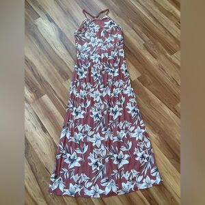 Roxy size XS Rust Floral Maxi Dress